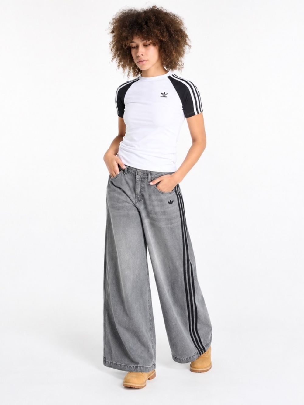 Adidas Originals Adicolor Adilenium Gray Denim 34X32 Pants Jeans JV7455 New